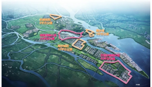 南沙布局6大城市客厅、19个城市地标，190公里景观大道、4条慢行游径