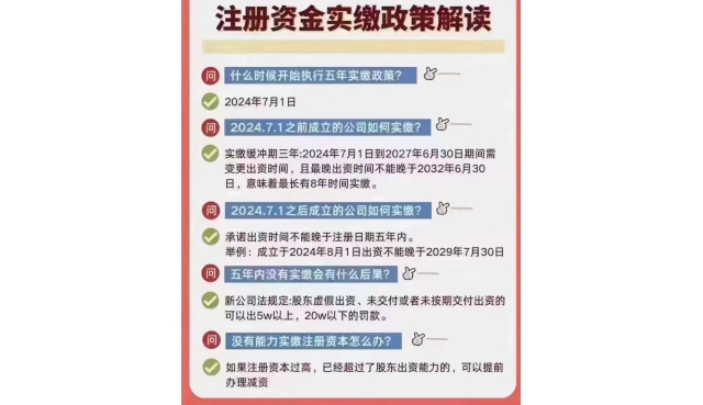 公司注册实缴资金政策解读
