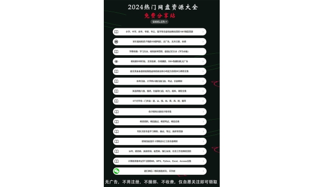 2024年热门网课网盘900t免费分享，无广告