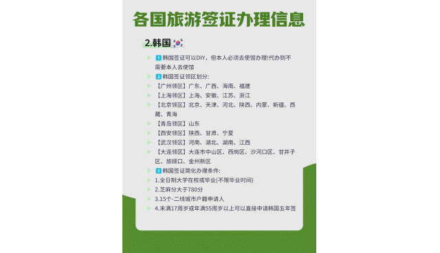 韩国签证办理信息