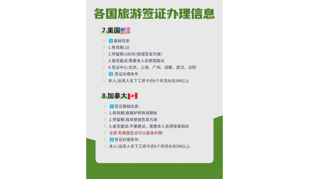 美国、加拿大签证办理